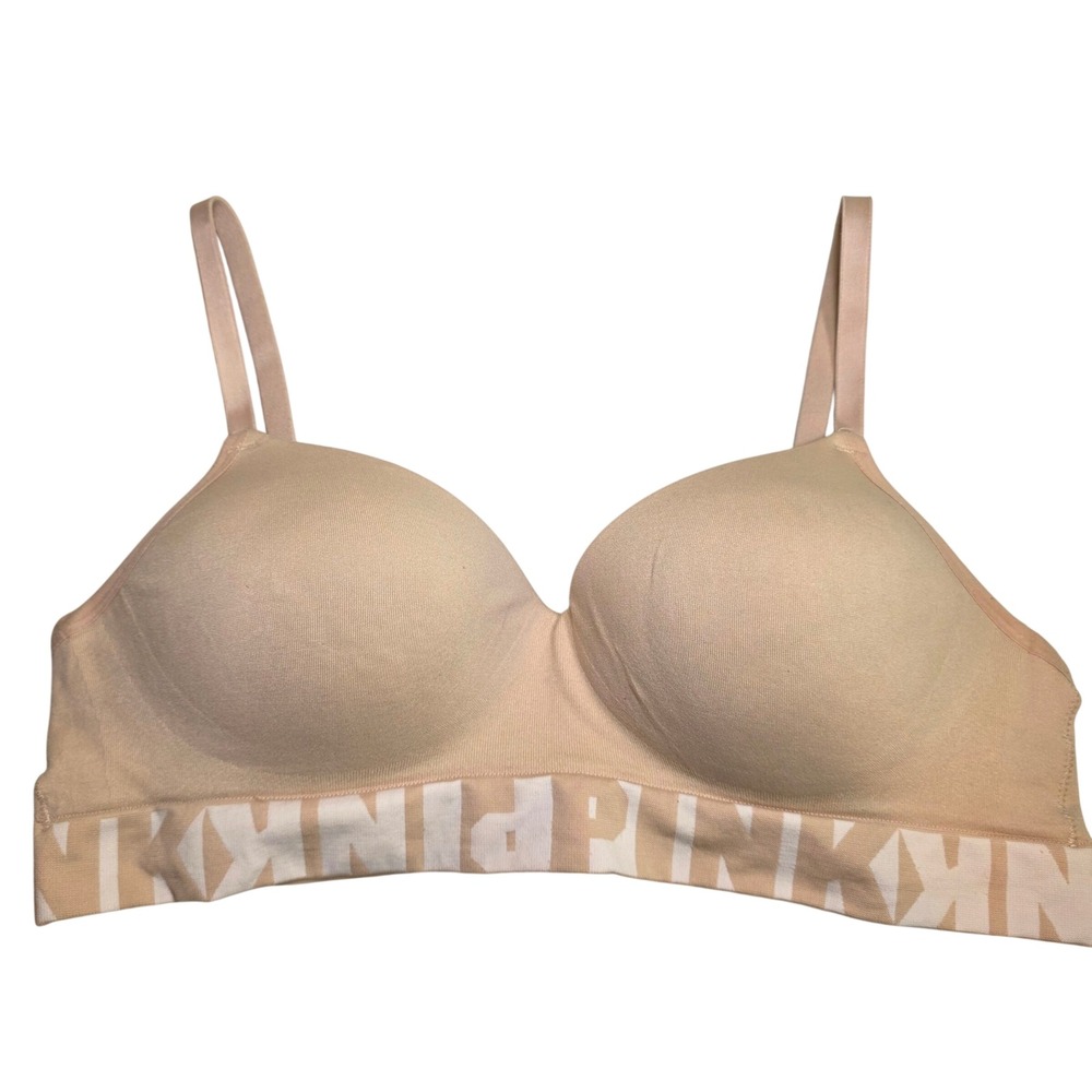PINK VICTORIA'S SECRET Large Wireless T-shirt Bra Nude‎ Comfort Basic